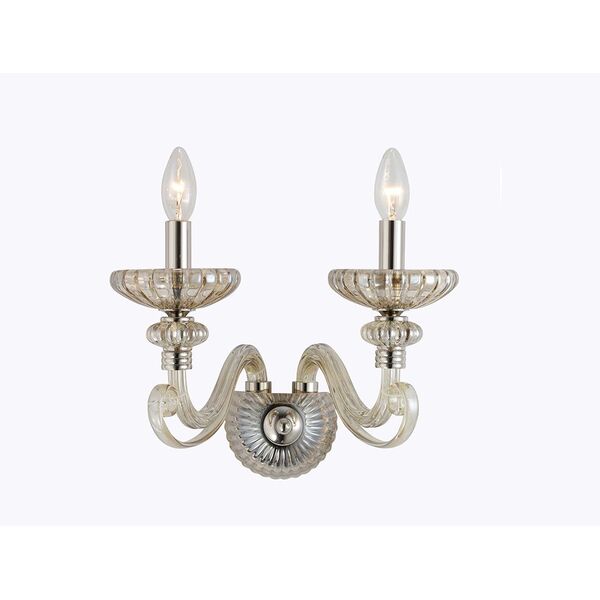 NEWPORT 12800 [cognac , Бра, Nickel Cognac glass L35*H36*Sp12 cm Е14 2*60W]