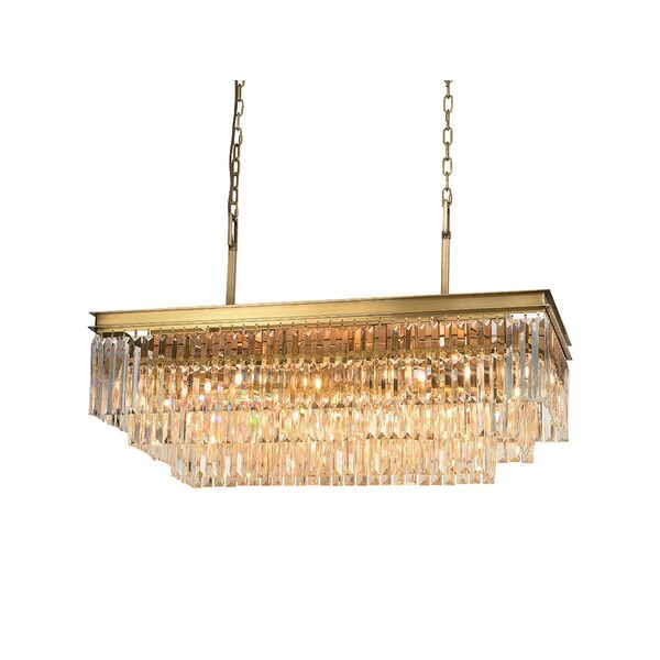 NEWPORT 31100 [brass , Подвесной светильник, Brass Clear crystal 88*40*H35/135 cm E14 11*60W]