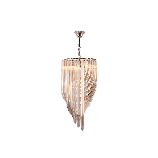 NEWPORT 64000 [cognac , Подвесной светильник, Polished nickel Cognac glass D40*H80 см E14 5*60W]