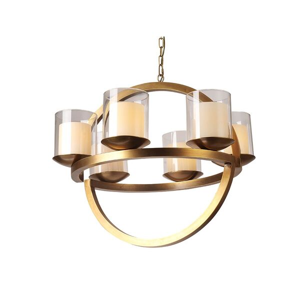 NEWPORT 35000  [Люстра, Brass Shade glass D63.5*H56 cm Е14 6*60W]