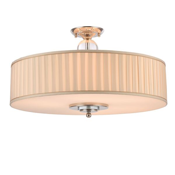 NEWPORT 3100, Потолочный светильник, [Nickel Clear glass Shade beige D70*H43,5 см E27 9*60W]