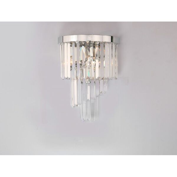 NEWPORT 31100 31103/A nickel left , Бра, Nickel Clear crystal L30*H47*Sp17 cm E14 3*60W