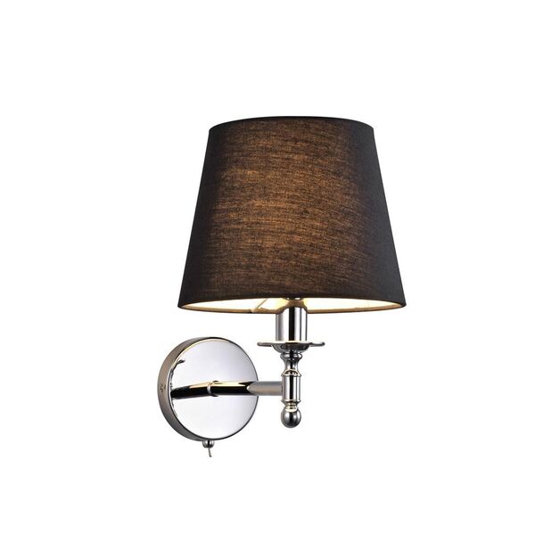 NEWPORT 14000 [black , Бра, Chrome Shade black TC L20*H27*Sp30 cm E14 1*60W (с вкл/выкл на основании)]