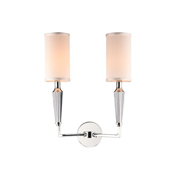 NEWPORT  Бра 3150 [Nickel Clear crystal Shade beige L38*H51*Sp21 сm Е14 2*60W]
