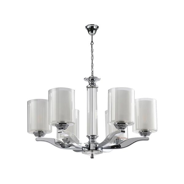 NEWPORT 7900 [Люстра, Chrome Glass clear/matt white D59*H40 cm E14 6*60W]