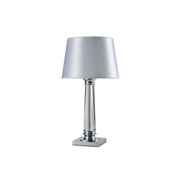 NEWPORT 7900 [Настольная лампа, Chrome Glass clear White shade D38*H72 cm E27 1*40W]