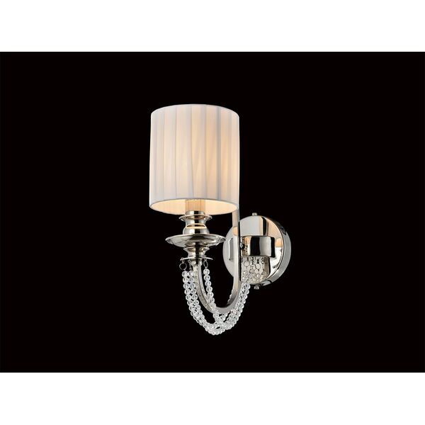 NEWPORT 1400 [white , Бра, Chrome Clear crystal Shade white L14*H34*Sp29 cm E14 1*60W]