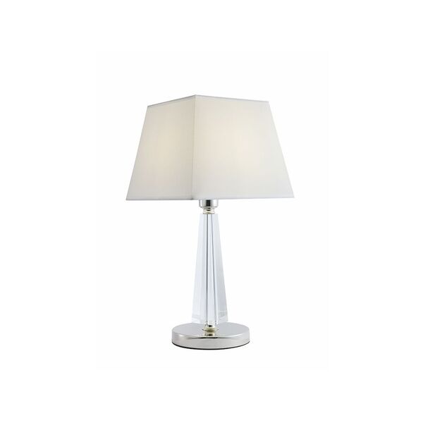 NEWPORT 11400 [Настольная лампа, Nickel Clear crystal Shade white D25*H49 cm E27 1*60W]