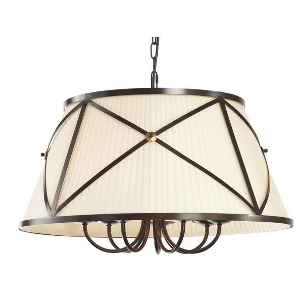 Подвесная люстра Newport [Brown cooper Shade cream pleated silk D65*H39/139 cm E14 7*60W]