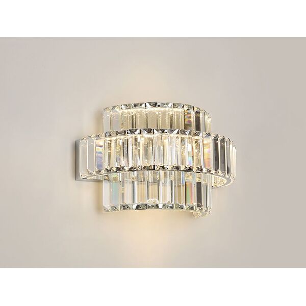 NEWPORT 8440 8443/A chrome , Бра, Chrome Clear crystal L30*H20*Sp19 cm LED 21W 3000K 2310Lm