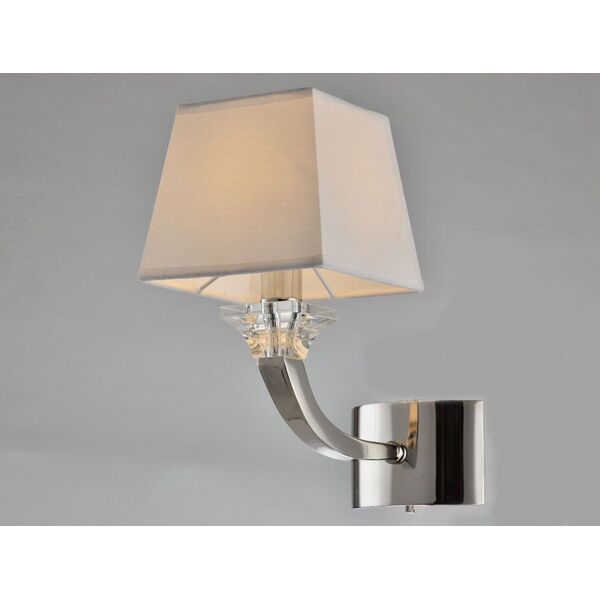 NEWPORT 11400 Бра, [Nickel Clear crystal Shade white L15*H26*Sp26 cm E14 1*60W]