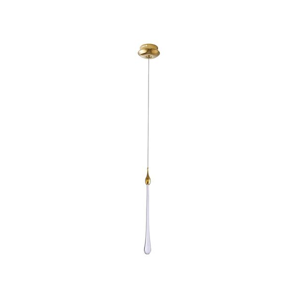 NEWPORT 15500 [gold , Подвесной светильник, Titanium gold Clear glasses D11*H65/365 cm LED 1*3W]
