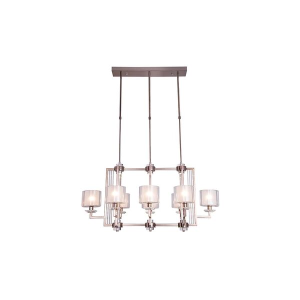 NEWPORT 4400 [black nickel , Подвесной светильник, Black nickel Clear crystal Clear glass 107*56*H56 cm E14 8*60W+ LED 6*5W]