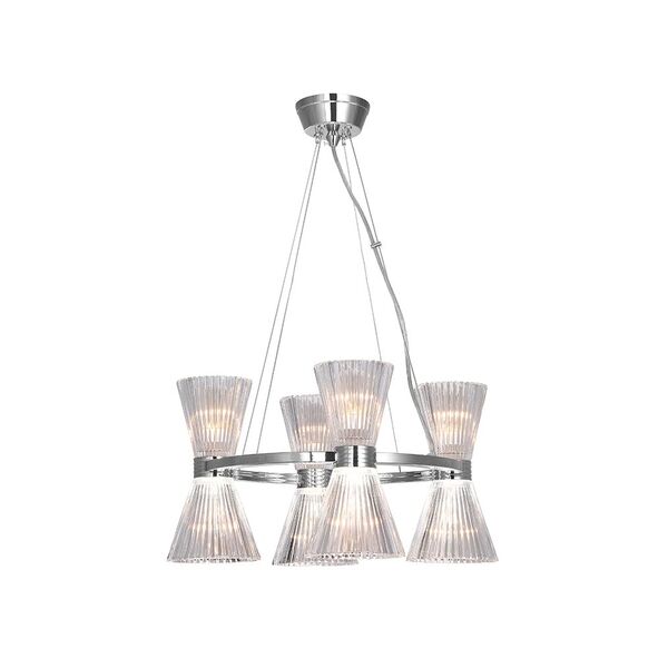 NEWPORT 3610 3614/S nickel , Подвесной светильник, Nickel Shade clear glass D50*H120 cm E14 8*60W
