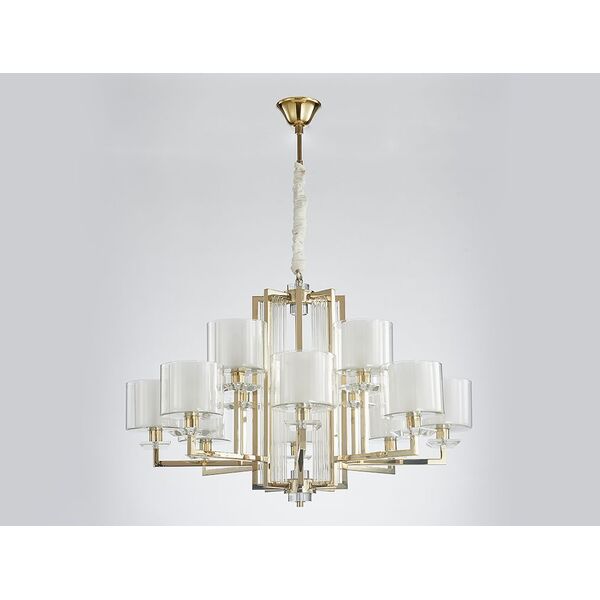 NEWPORT 4400 4408+4/C gold , Люстра, Gold Clear crystal Clear glass D91*H57 cm E14 12*60W+ LED 2*5W