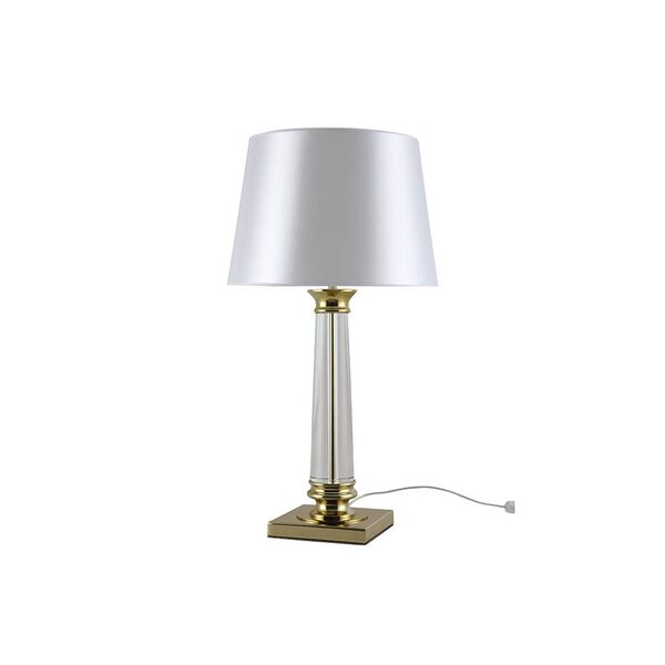 NEWPORT 7900 7901/T gold , Настольная лампа, Gold Glass clear White shade D38*H72 cm E27 1*40W
