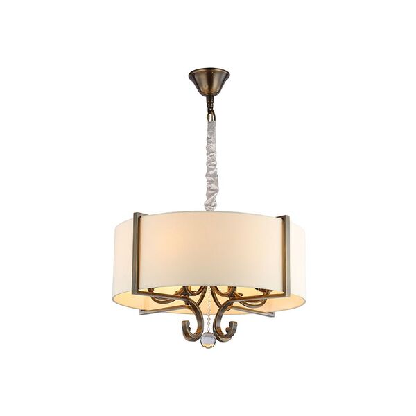 NEWPORT 31300 [B/C , Подвесной светильник, Black brass Clear crystal Shade beige D64*H43/163 сm Е14 8*60W]