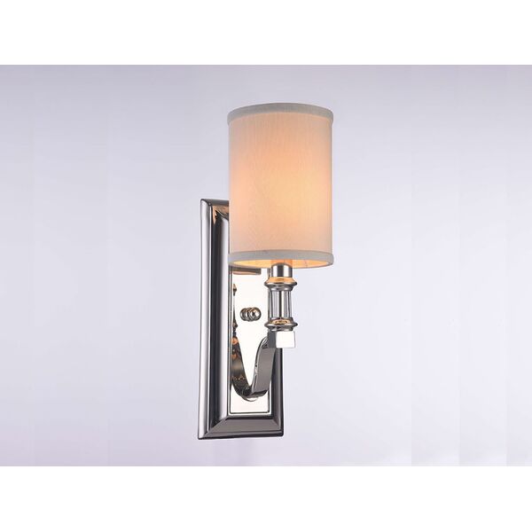NEWPORT  Бра 3140 [Nickel Clear crystal Shade beige L11.5*H40*Sp18 сm Е14 1*60W]