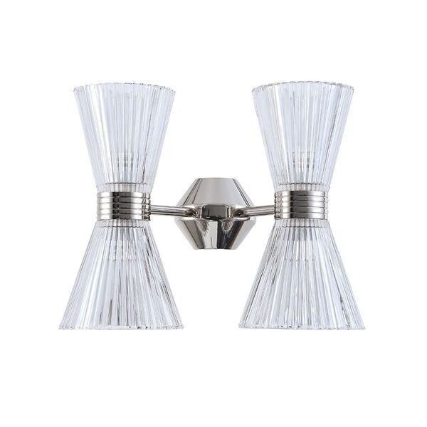 NEWPORT  Бра 3610 [Nickel Shade clear glass L34*H26.5*Sp19.5 cm E14 4*60W]