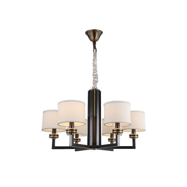 Подвесная люстра Newport 3400 [Black+gold Shade beige D75.5*H47.5 cm E14 6*60W]