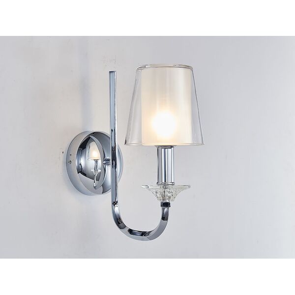NEWPORT  Бра 4600 [Chrome Glass clear/matt white L15*H36*Sp27 cm E14 1*60W]