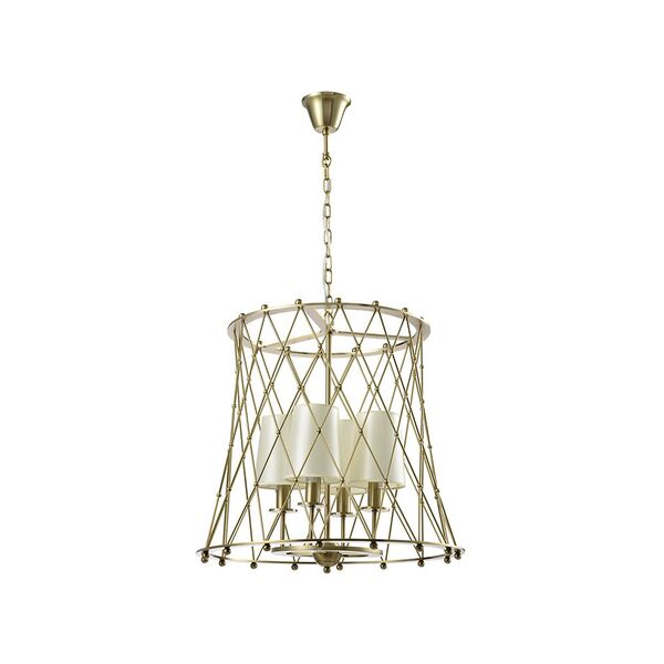 NEWPORT 7220 7224/S brass new , Подвесной светильник, Matt brass Shade beige D44*H46.8 cm E14 4*60W