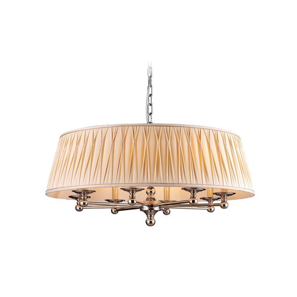 Подвесная люстра Newport [Nickel Shade beige D80*H40/140 см E14 8*60W]