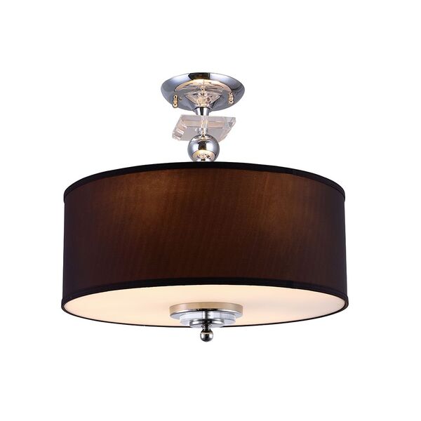 NEWPORT 3200, Потолочный светильник, [Chrome Clear crystal Coffee shade D50*H38 cm Е14 7*60W]
