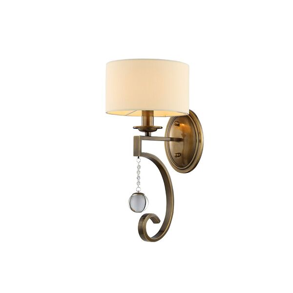 NEWPORT  Бра 31300 [Black brass Crystal clear Shade beige L20.5*H44*Sp27 cm E14 1*60W]