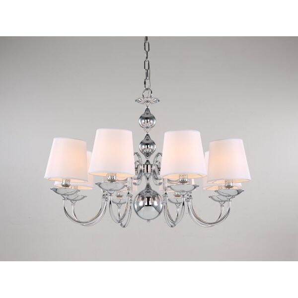 Подвесная люстра Newport [Chrome Shade white D80*H55/155 cm E14 8*60W]