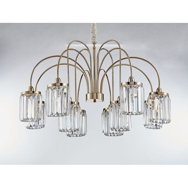 NEWPORT 4500 4508+4/C gold , Люстра, Gold Clear glass D98*H58 cm E14 12*60W