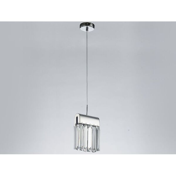 NEWPORT 4200 4201/S chrome , Подвесной светильник, Chrome Clear 12.5*4.5*H17.5 cm E14 1*60W