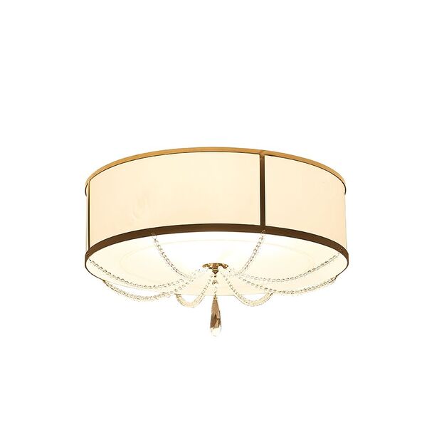NEWPORT 4100 gold , Потолочный светильник, [Gold Clear crystal White shade D50*H21 cm E14 5*60W]