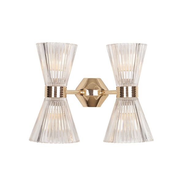 NEWPORT  Бра 3610 [Light gold Shade clear glass L34*H26.5*Sp19.5 cm E14 4*60W]