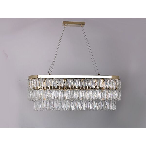 NEWPORT 10120 [gold , Подвесной светильник, Polished champagne gold Clear crystal 90*28*H34]