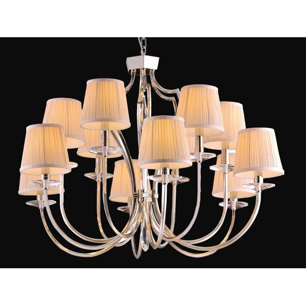 Подвесная люстра Newport [Nickel Crystal clear Shade beige D90*H66/166 см Е14 12*60W]