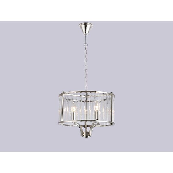 NEWPORT 12300 [Подвесной светильник, Nickel Clear crystal D40*H30/130 cm Е14 4*40W]