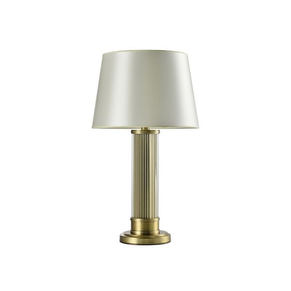 NEWPORT  Настольная лампа 3290 [Matt brass Clear glass Shade beige D37*Н65 см E27 1*60W]