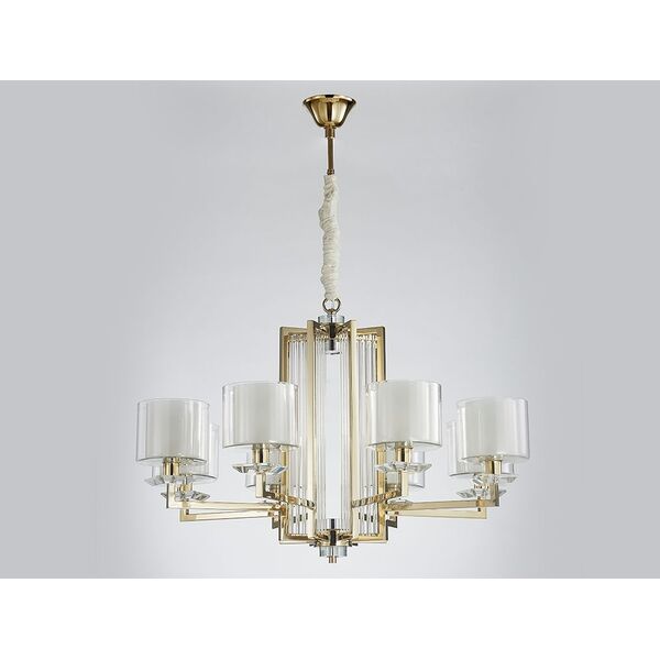 NEWPORT 4400 4408+1/C gold , Люстра, Gold Clear crystal Clear glass D87*H53 cm E14 8*60W+ LED 2*5W