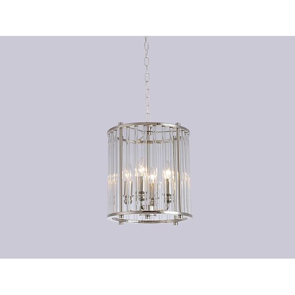 NEWPORT 12300 [Подвесной светильник, Nickel Clear crystal D30*H33/133 cm Е14 4*40W]