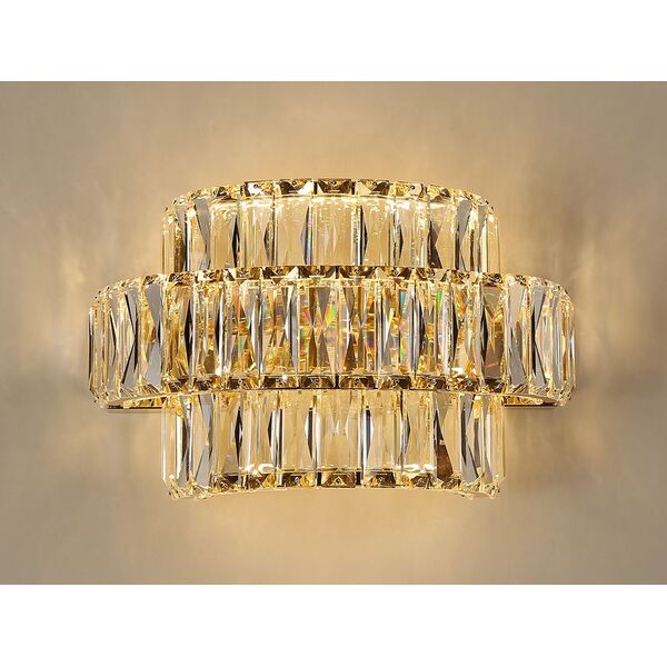 NEWPORT 8240 8243/A gold , Бра, Gold Clear crystal L30*H20*Sp19 cm Chip LED 21W 3000K 2310Lm