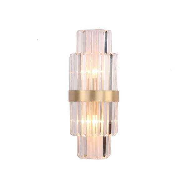 NEWPORT 10240 10244/A , Бра, Brushed brass Clear crystal L22*H55*Sp12 cm E14 2*60W
