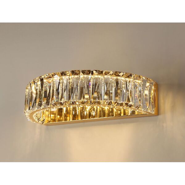 NEWPORT 8240 8242/A gold , Бра, Gold Clear crystal L30*H7,6*Sp19 cm Chip LED 9W 3000K 990Lm