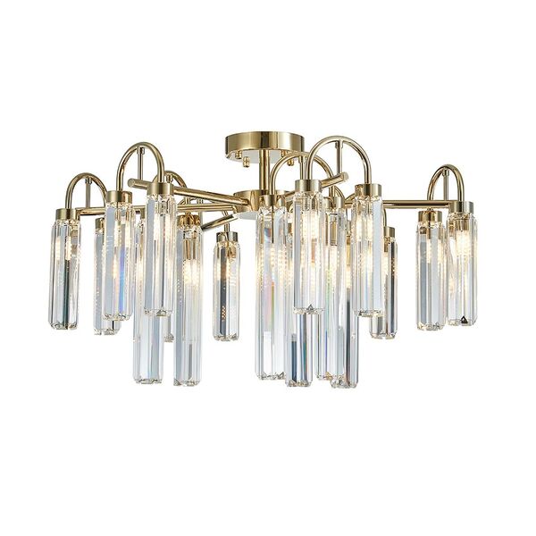 NEWPORT 4520 4526+3/PL gold , Потолочный светильник, Gold Clear crystal D72*H40 cm G9 18*60W