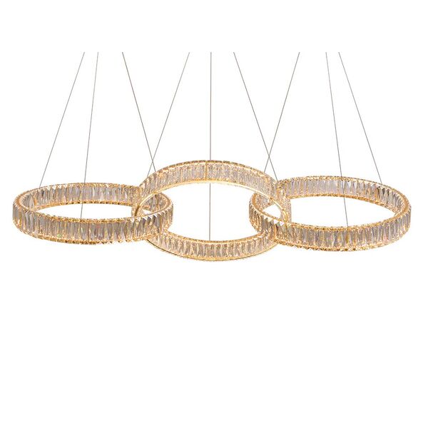 NEWPORT 8240 8243/S gold , Подвесной светильник, Gold Сlear crystal L130*50*H250 cm D50*3 rings LED