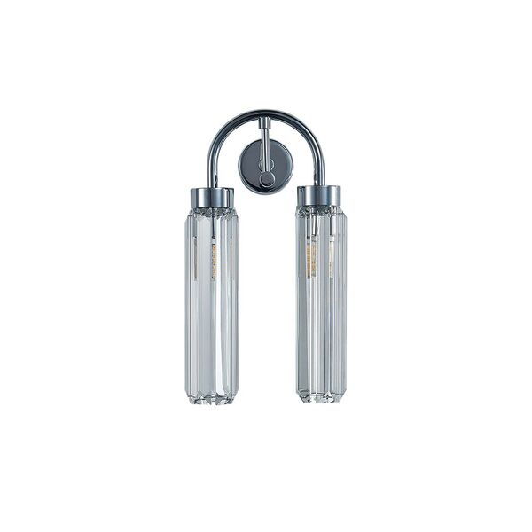 NEWPORT 4520 4522/A chrome , Бра, Chrome Clear crystal L15*H30*Sp9 cm G9 2*60W