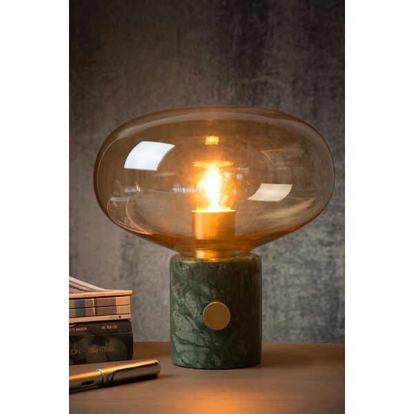 CHARLIZE Table lamp E27/40W Amber glass/Green marb