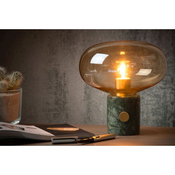 CHARLIZE Table lamp E27/40W Amber glass/Green marb