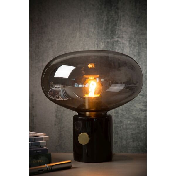 CHARLIZE Table lamp E27/40W Smoke glass/Black Marb