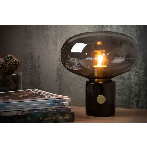 CHARLIZE Table lamp E27/40W Smoke glass/Black Marb